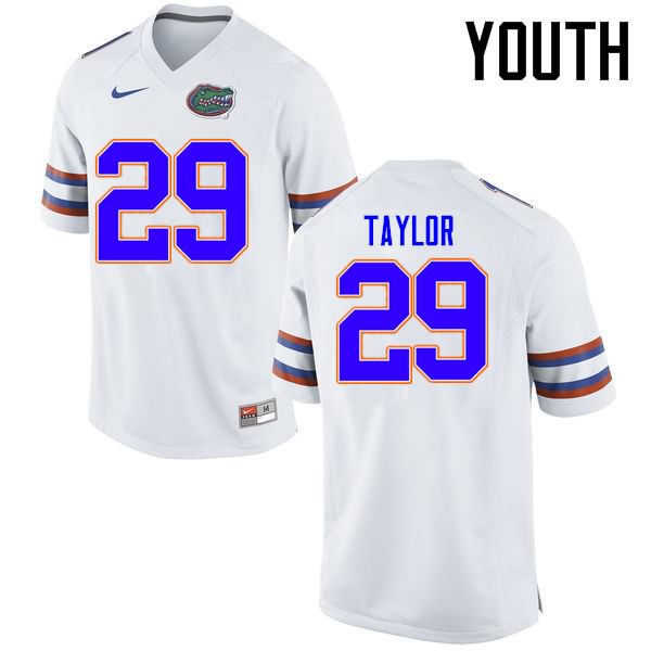 NCAA Florida Gators Jeawon Taylor Youth #29 Nike White Stitched Authentic College Football Jersey LWL5064WI